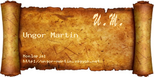 Ungor Martin névjegykártya