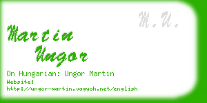 martin ungor business card